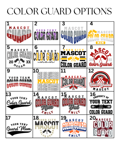 Custom Color Guard & Winter Guard Designs DTF TRANSFER