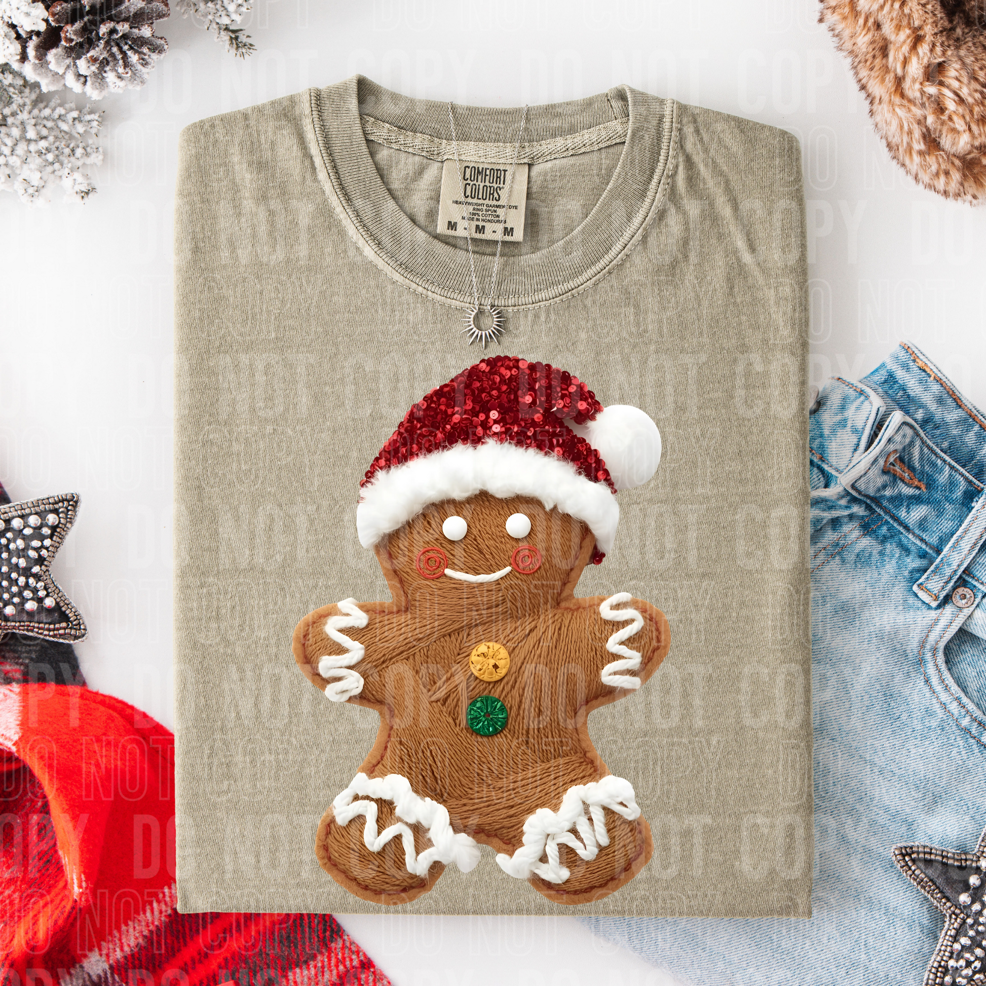 Gingerbread Faux Yarn DTF TRANSFER