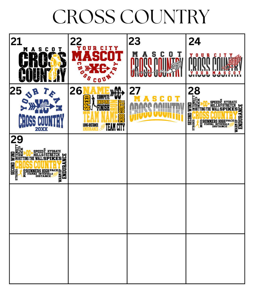 Custom Cross Country Designs DTF TRANSFER