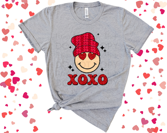 XOXO Smiley Beanie DTF TRANSFER