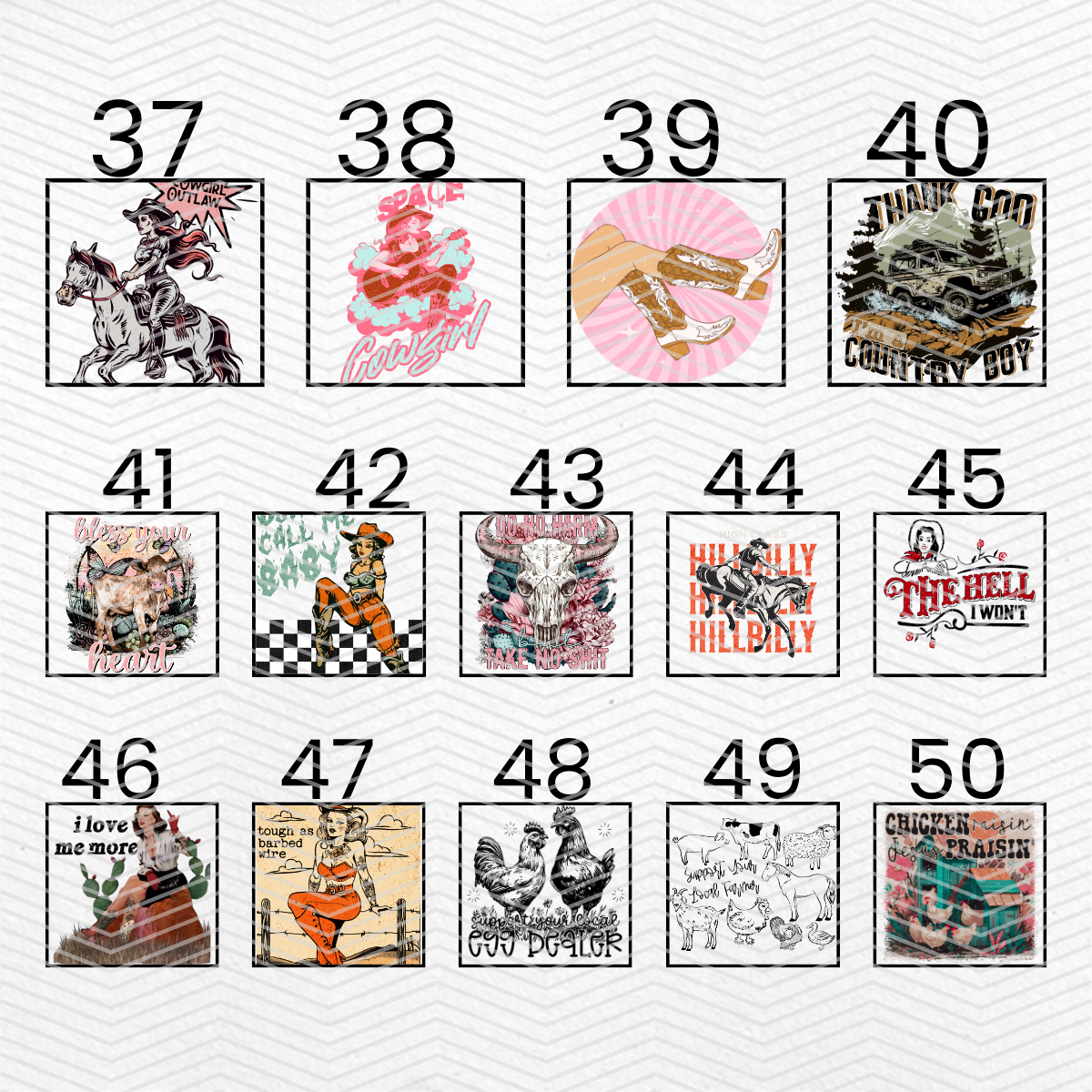 WESTERN $2 Transfers - LIVE SALE ONLY Printed Transfers Unlimited Quantities Flat Rate Shipping $10 via UPS Final Sales No Returns or Exchanges