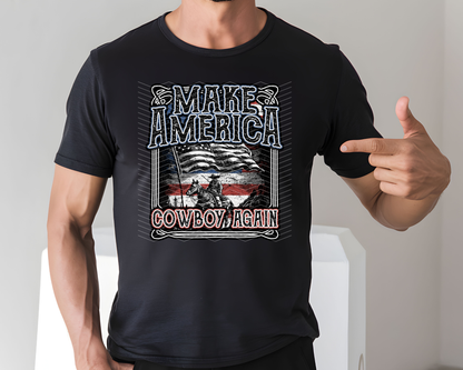 Make America Cowboy Again White DTF TRANSFER