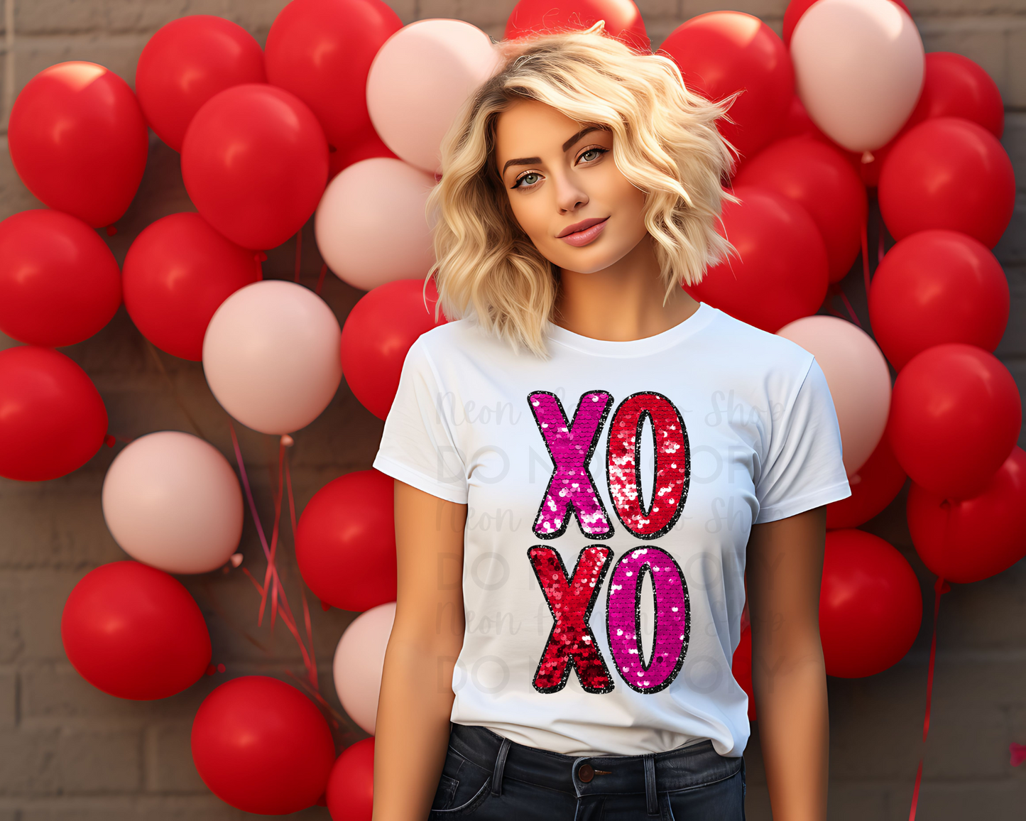 XOXO Faux Sequin DTF TRANSFER