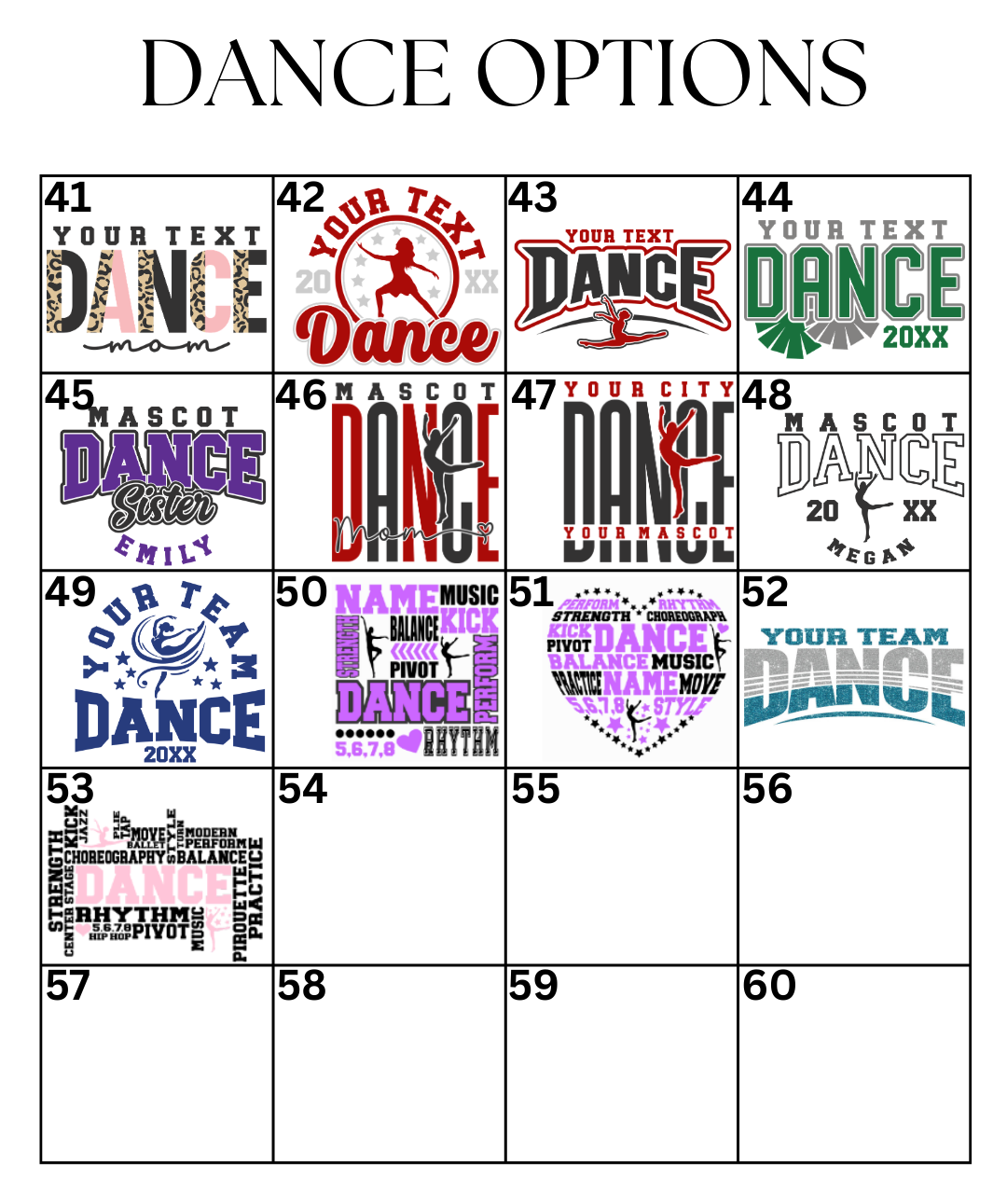 Custom Dance Designs DTF TRANSFER