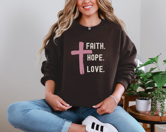 Faith Hope Love simple cross DTF TRANSFER