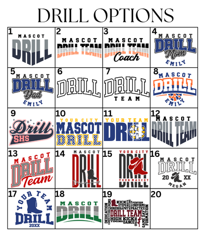 Custom Drill Team Designs DTF TRANSFER