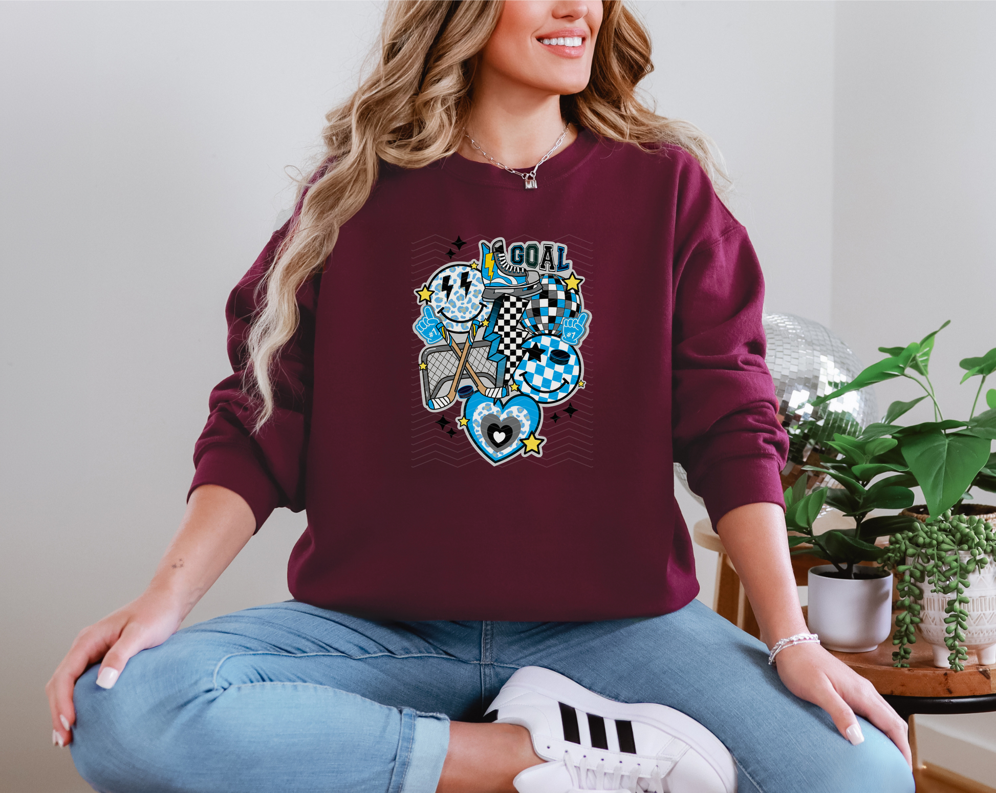 Retro Hockey Collage DTF TRANSFER
