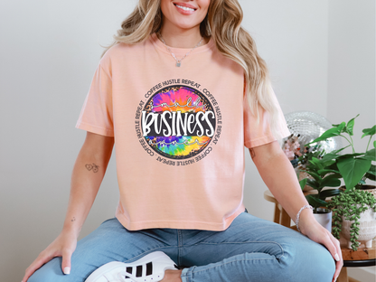 Small Business Owner Tie Dye Leopard Circle DTF TRANSFER