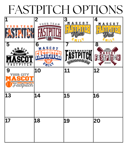 Custom Fastpitch Designs DTF TRANSFER