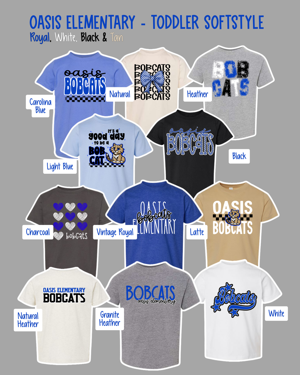 OASIS ELEMENTARY - TODDLER Softstyle Short Sleeve Tees