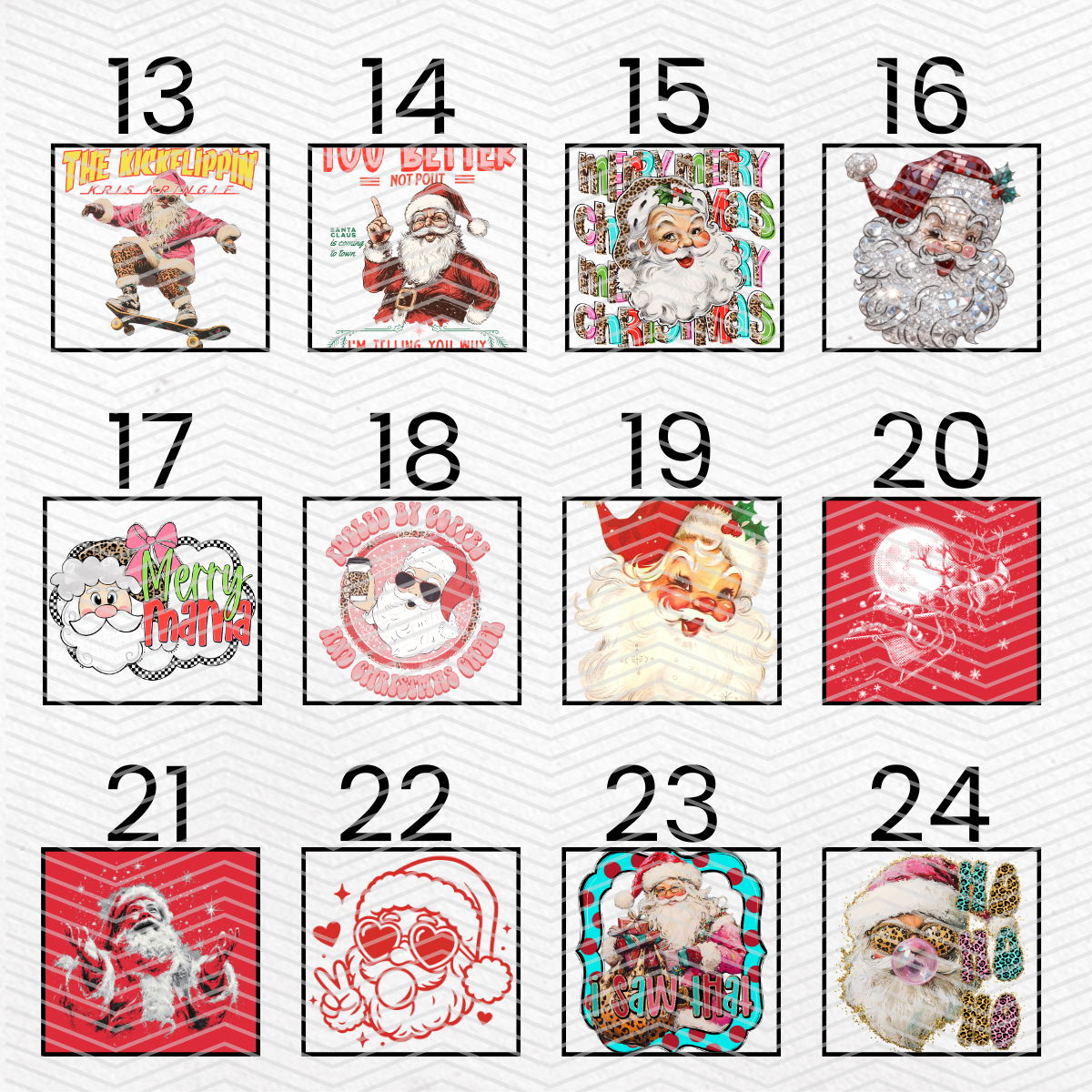 TRADITIONAL CHRISTMAS $2 Transfers - LIVE SALE ONLY Printed Transfers Unlimited Quantities Flat Rate Shipping $10 via UPS Final Sales No Returns or Exchanges