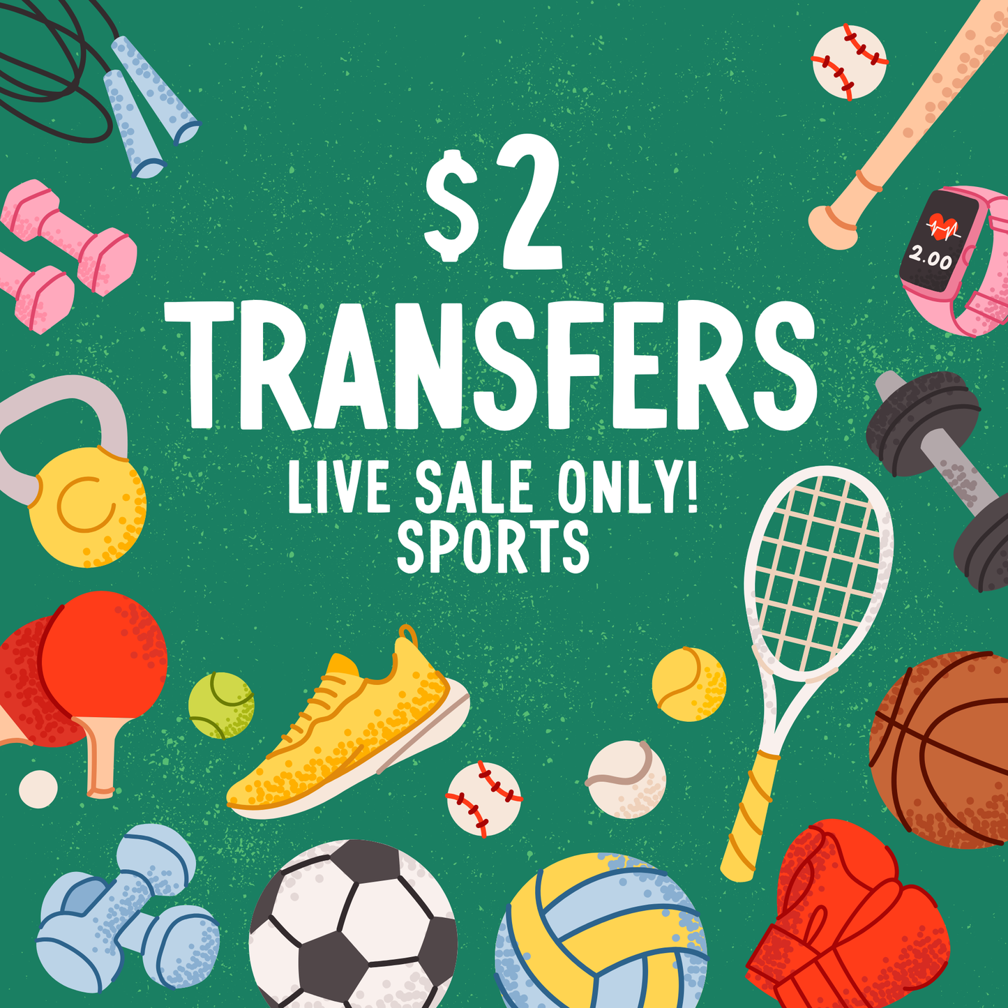 SPORTS $2 Transfers - LIVE SALE ONLY Printed Transfers Unlimited Quantities Flat Rate Shipping $10 via UPS Final Sales No Returns or Exchanges