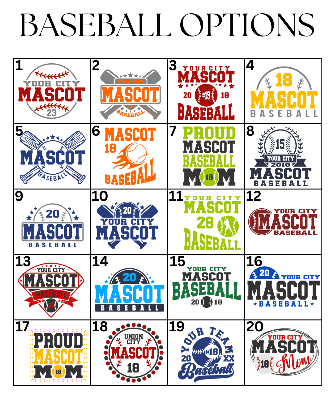 Custom Baseball Designs DTF TRANSFER
