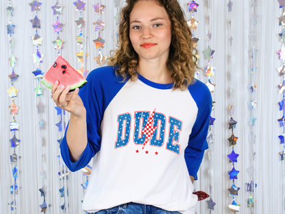 Dude Lightning Varsity DTF TRANSFER