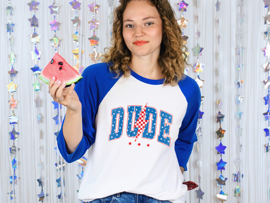 Dude Lightning Varsity DTF TRANSFER