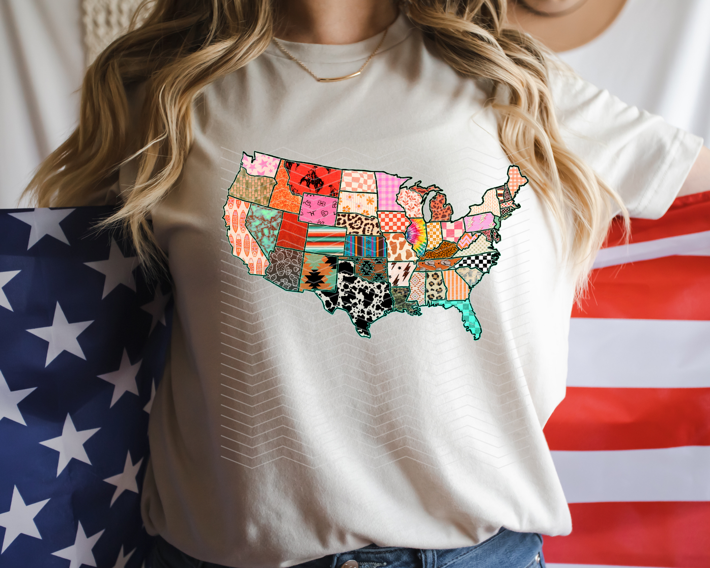 Patchwork USA DTF TRANSFER