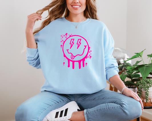 Pink Spray Paint Smiley DTF TRANSFER
