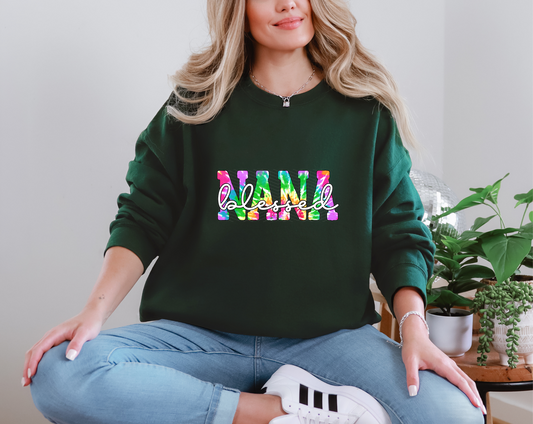 Blessed Nana Tie-Dye DTF TRANSFER