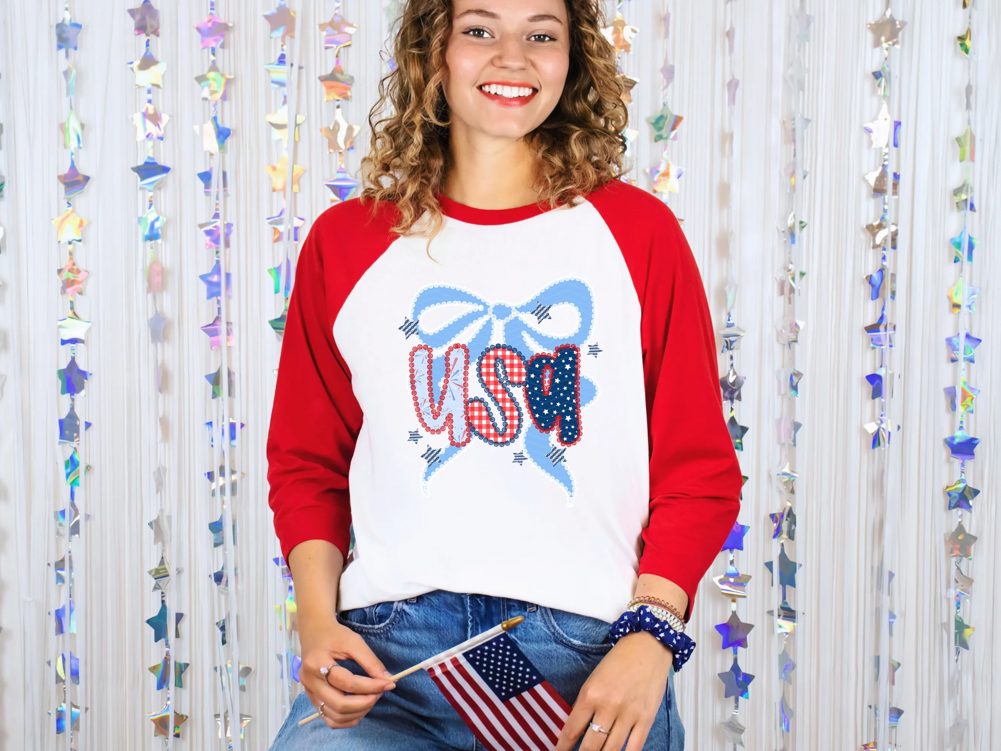 USA Lace Bow DTF TRANSFER