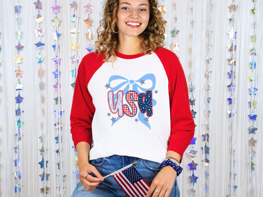 USA Lace Bow DTF TRANSFER