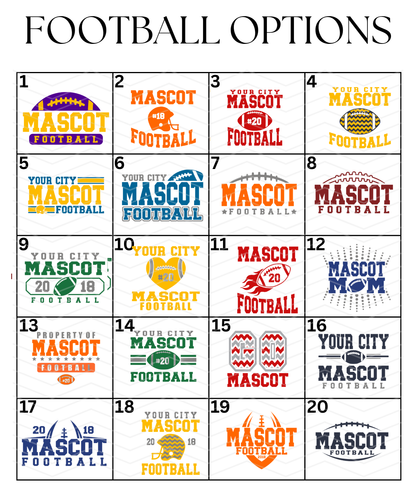 Custom Football Designs DTF TRANSFER