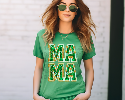 Mama & Mini Glitter Shamrock DTF TRANSFER