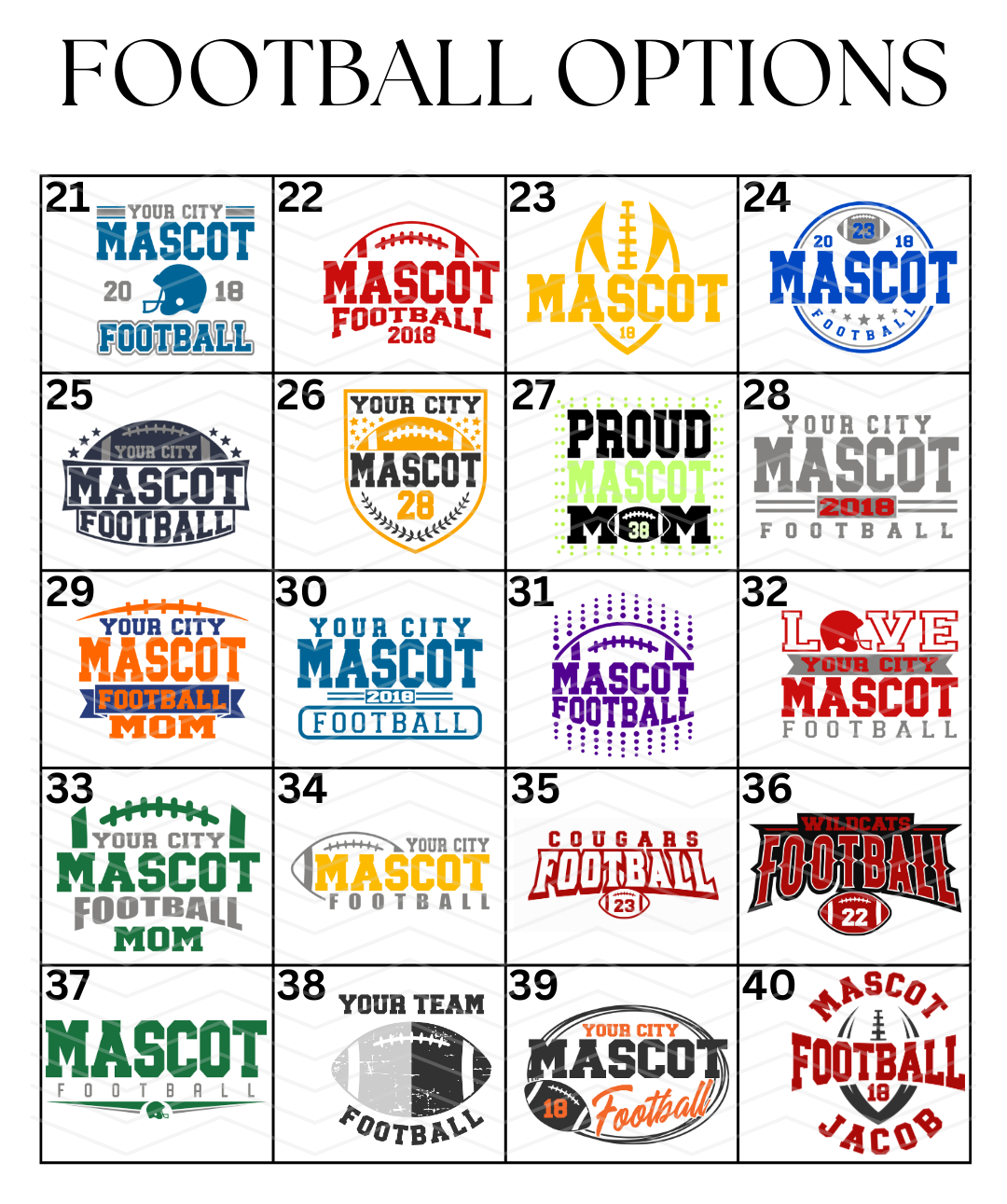 Custom Football Designs DTF TRANSFER