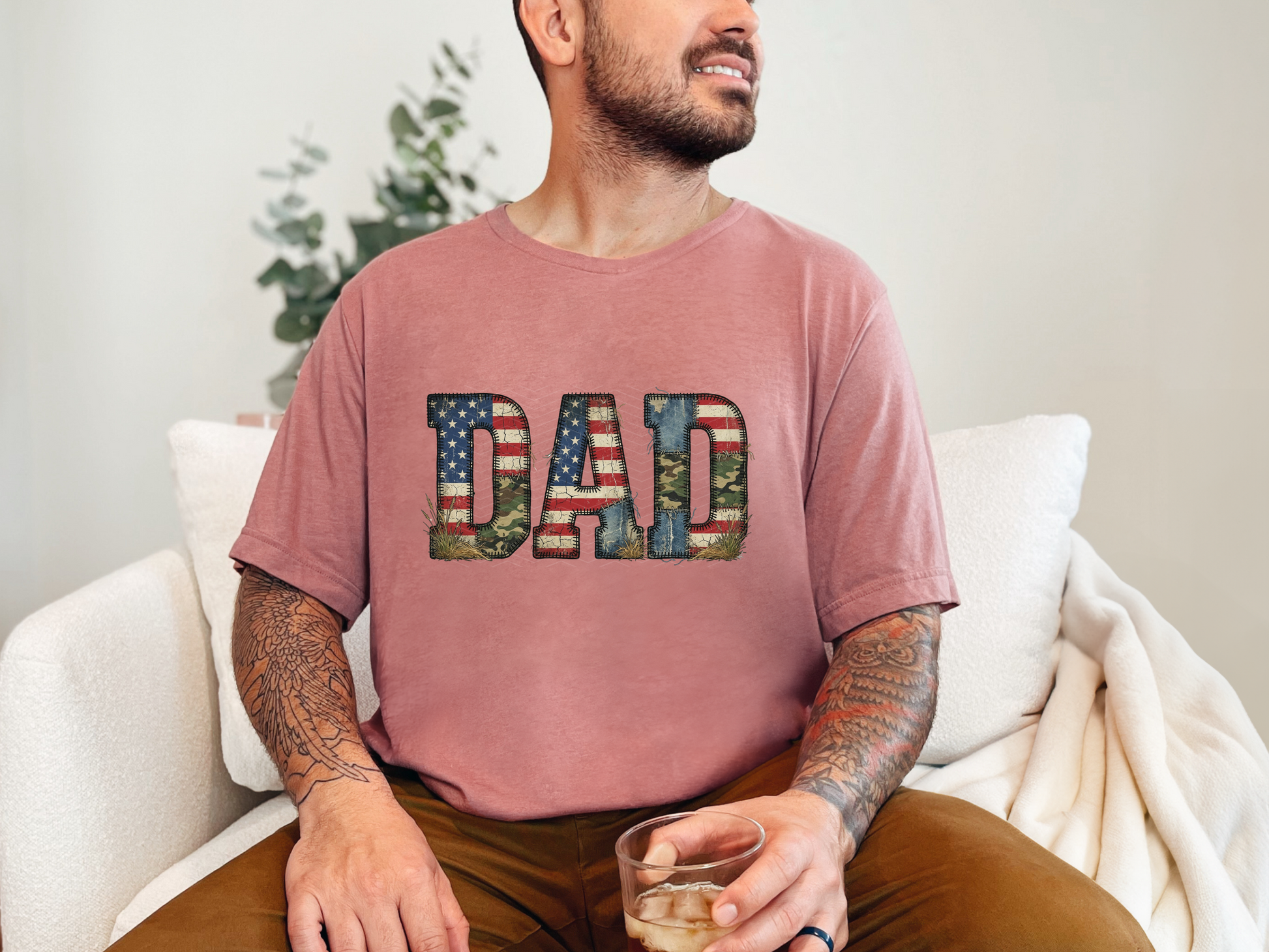 Dad Camo American Patch DTF TRANSFER
