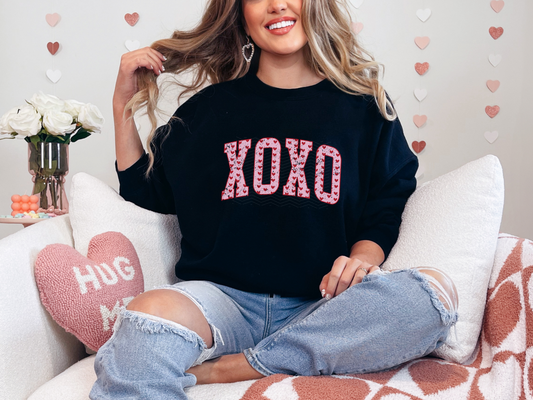 XOXO Hearts Varsity DTF TRANSFER