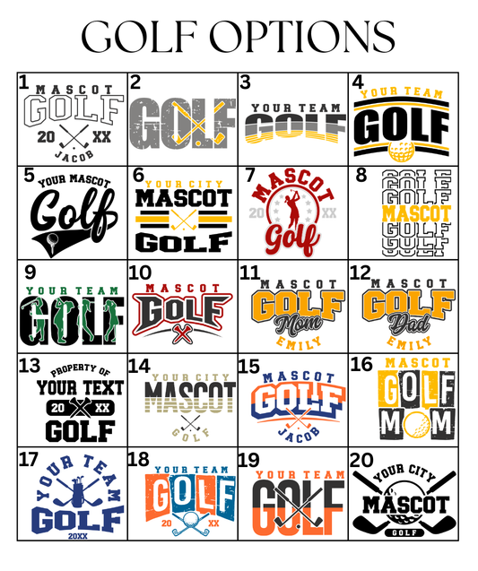 Custom Golf Designs DTF TRANSFER