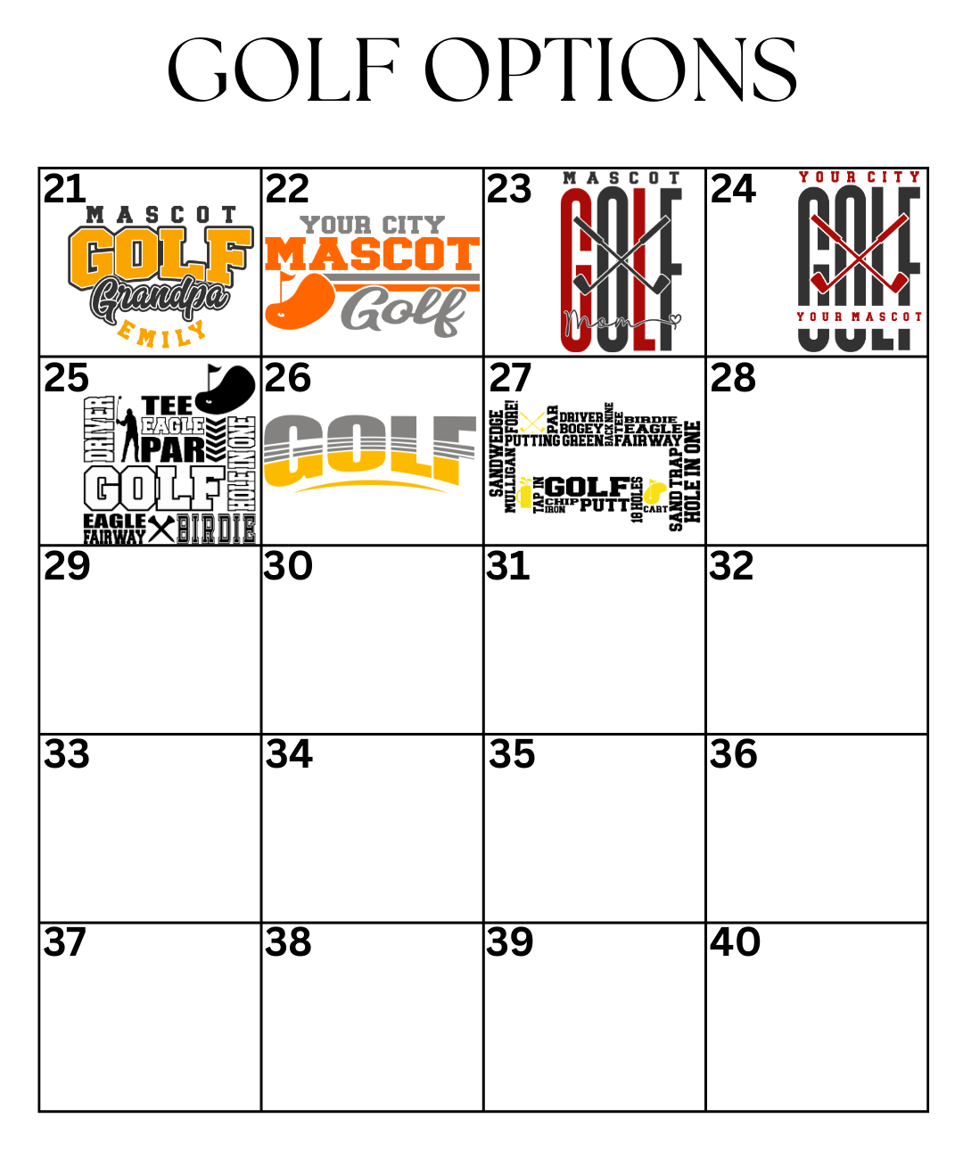 Custom Golf Designs DTF TRANSFER