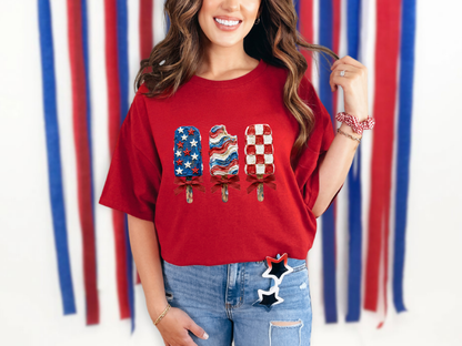 Patriotic Popsicles Wave DTF TRANSFER