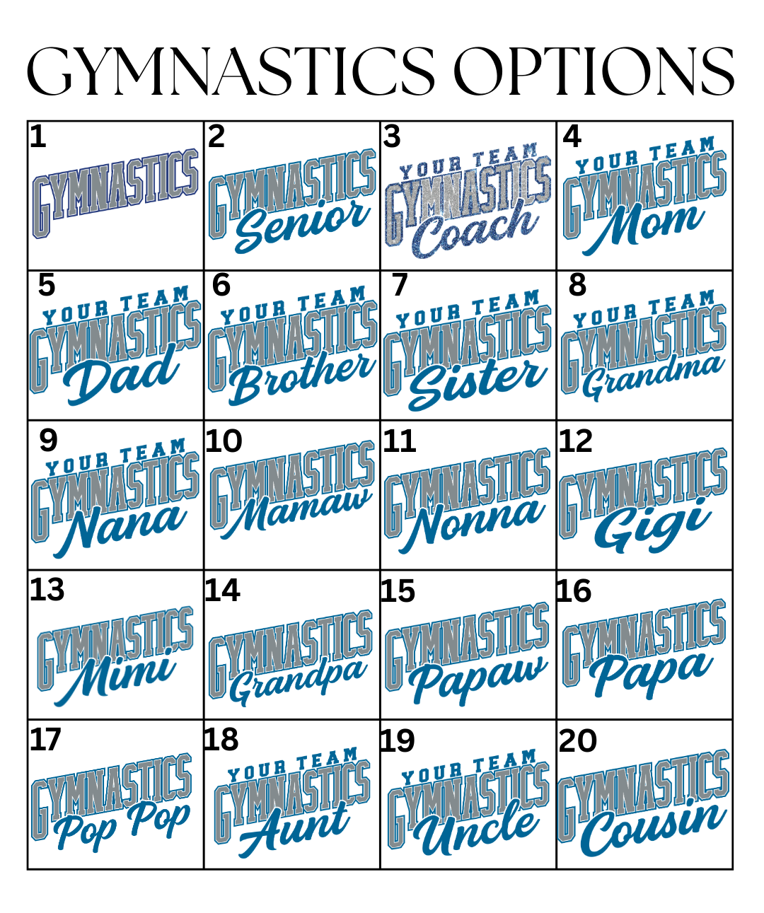 Custom Gymnastics Designs DTF TRANSFER
