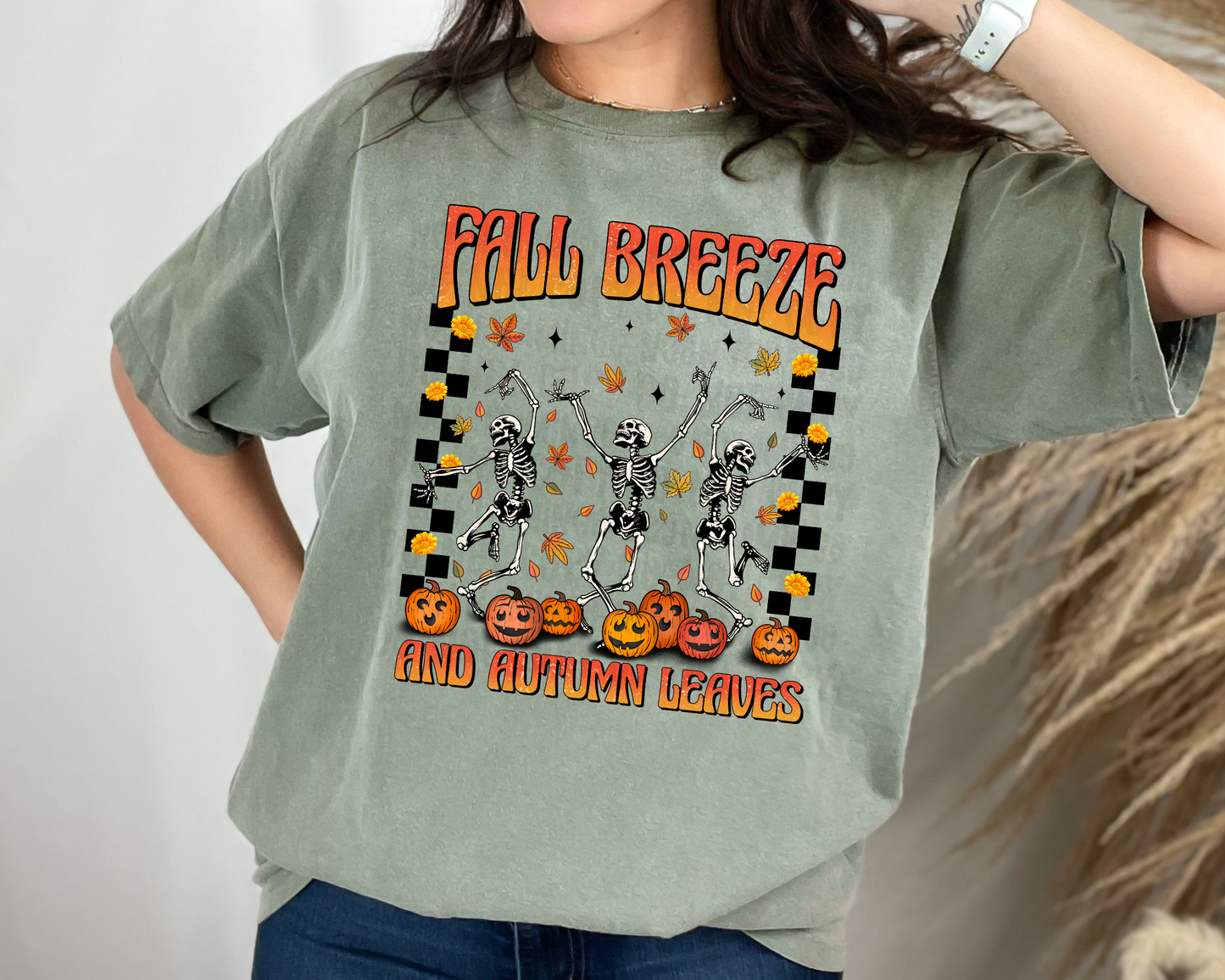 Fall Breeze and Autumn Leaves DTF TRANSFER