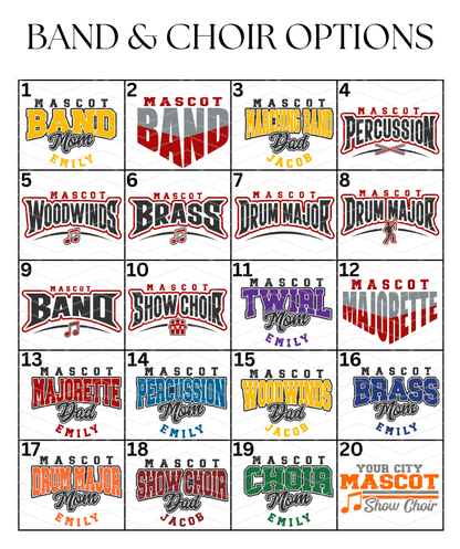 Custom Band & Choir Designs DTF TRANSFER