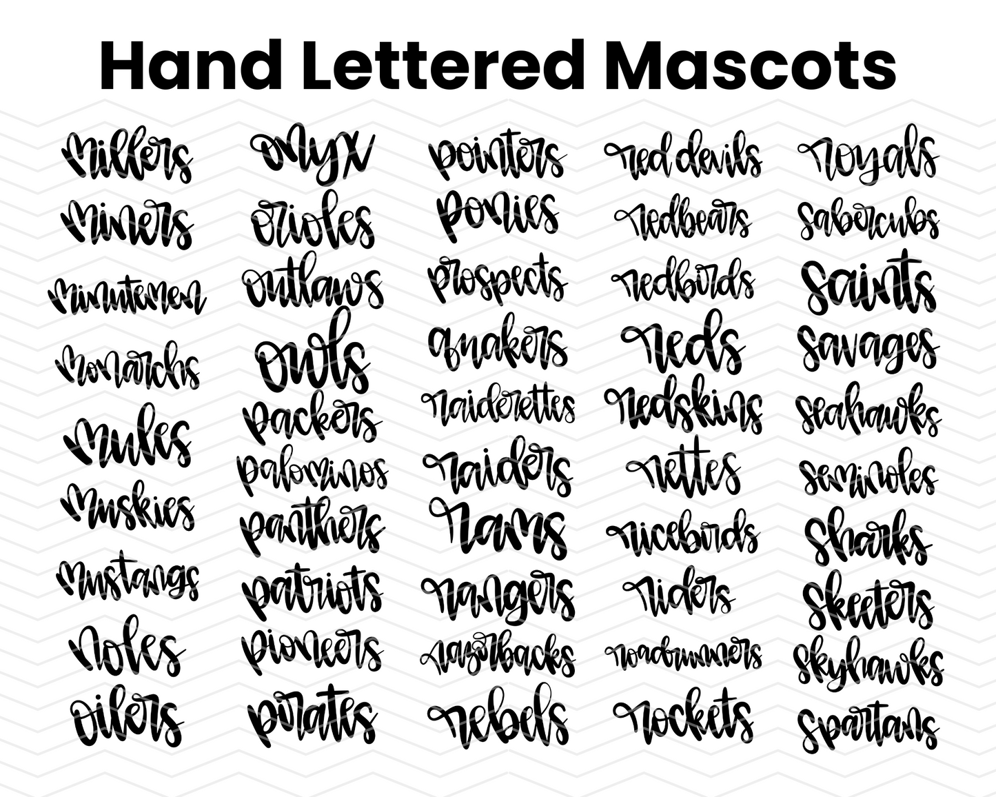 Hand Lettered Mascot DTF TRANSFER