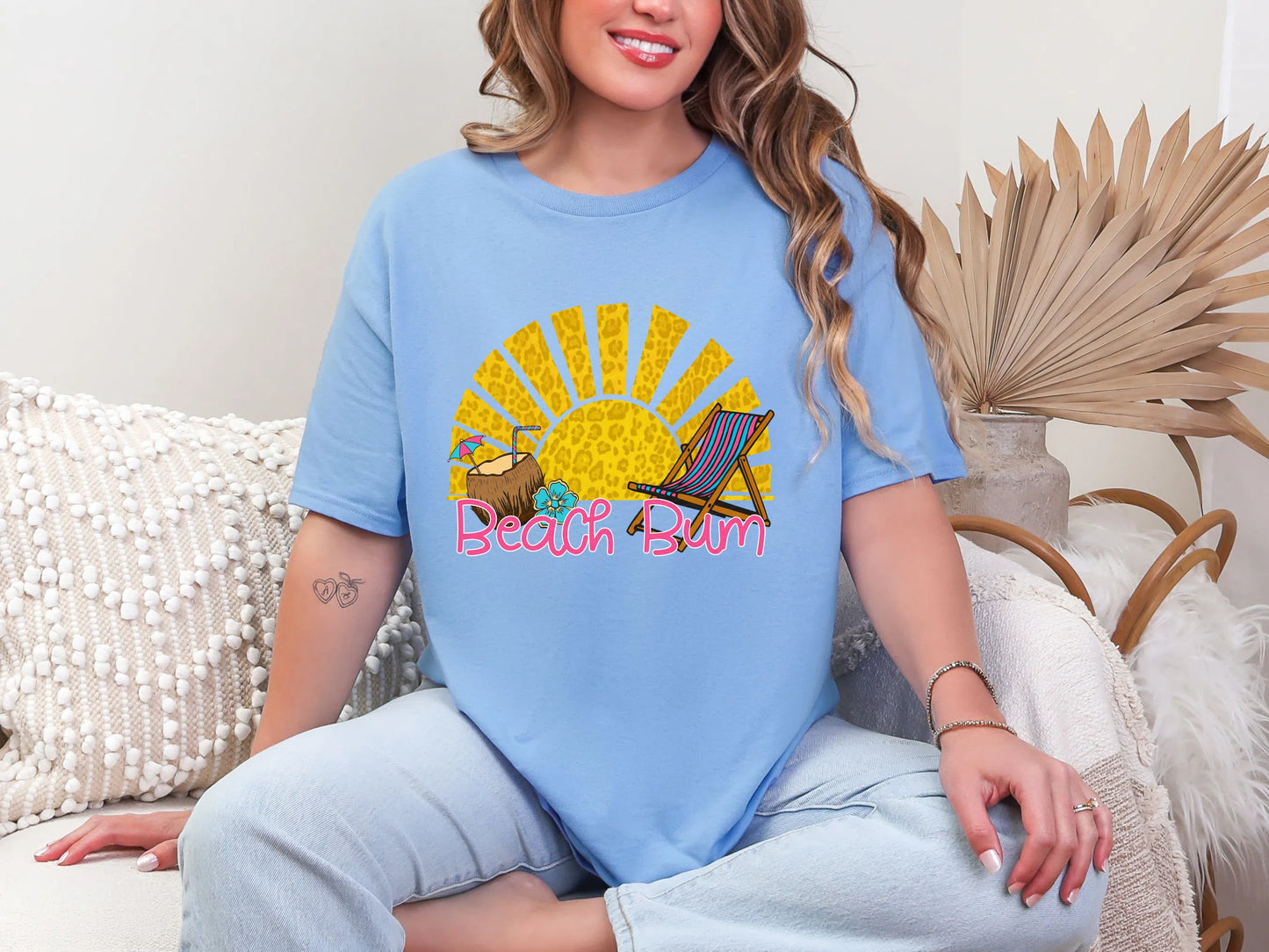 Beach Bum Leopard Sun DTF TRANSFER