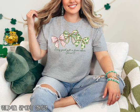 Every Good Gift Is From Above St Pat's Bow DTF TRANSFER
