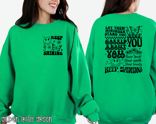 Keep Shining Back Pocket DTF TRANSFER