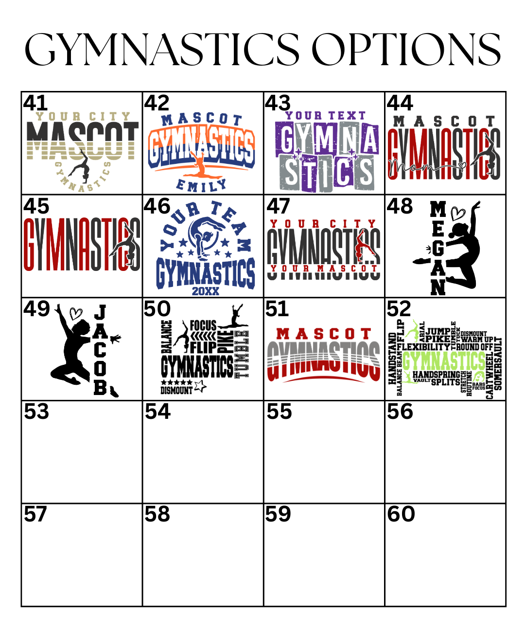 Custom Gymnastics Designs DTF TRANSFER