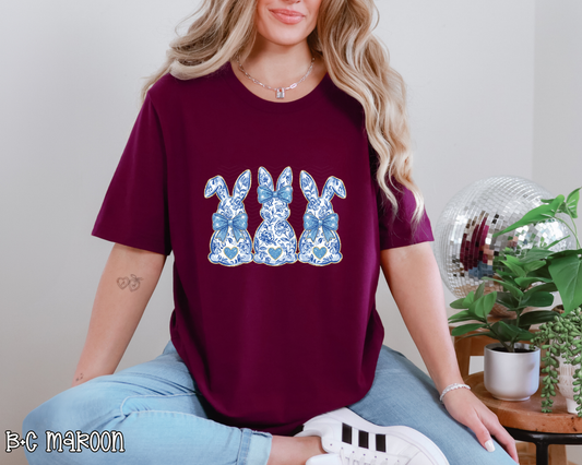 Chinoiserie Easter Bunny Trio DTF TRANSFER