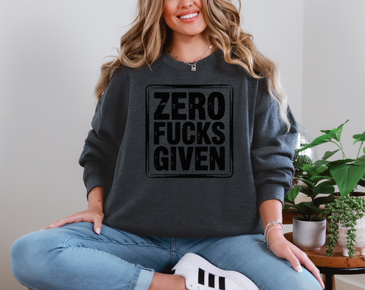 Zero Fucks Given DTF TRANSFER