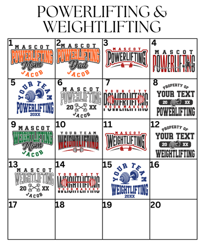 Custom Powerlifting & Weightlifting Designs DTF TRANSFER