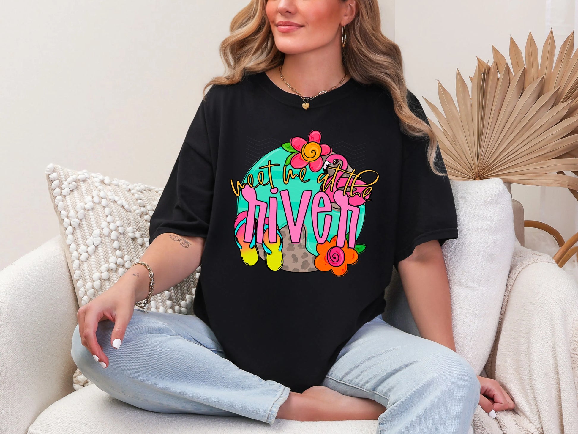 Meet Me at the River Cute Circle DTF TRANSFER