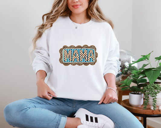 Mama Checkered Pearls Leopard DTF TRANSFER
