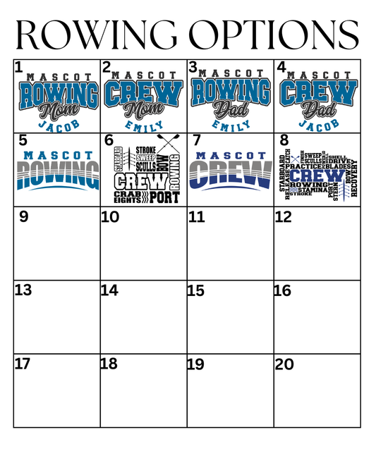 Custom Rowing Designs DTF TRANSFER
