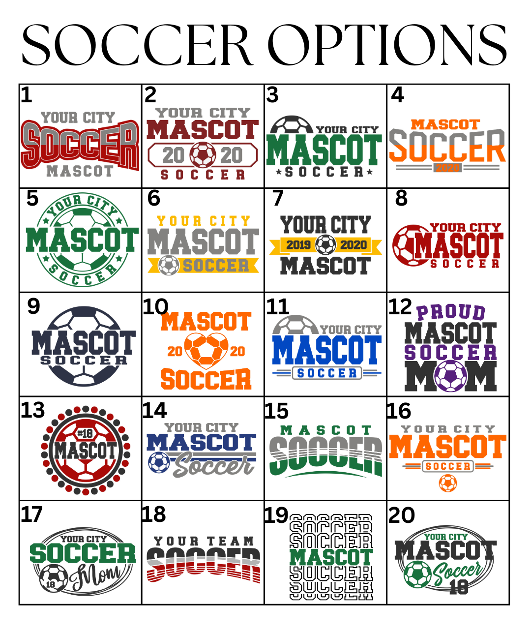 Custom Soccer Designs DTF TRANSFER