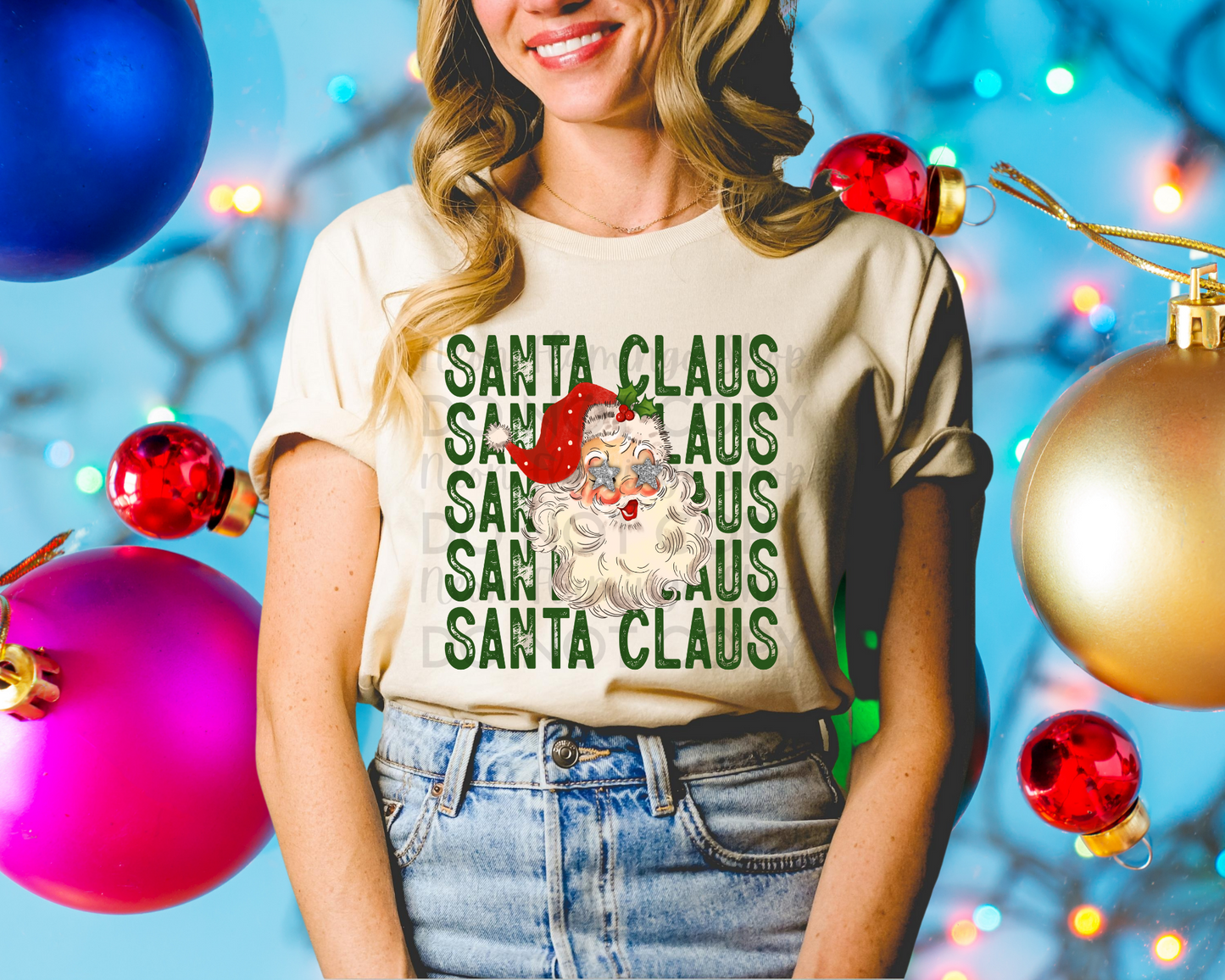 Santa Claus Preppy DTF TRANSFER