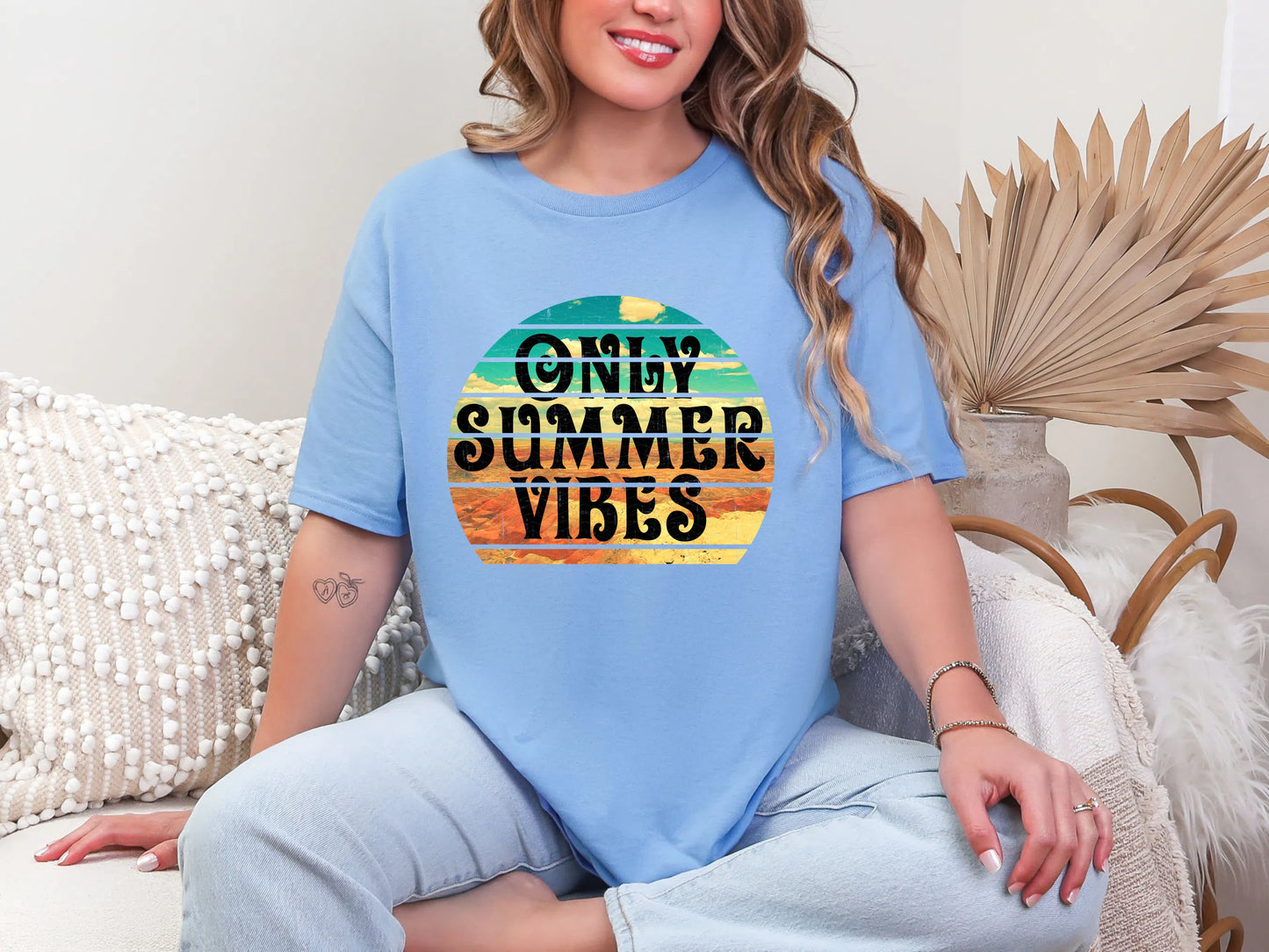 Only Summer Vibes Cut Out Circle DTF TRANSFER