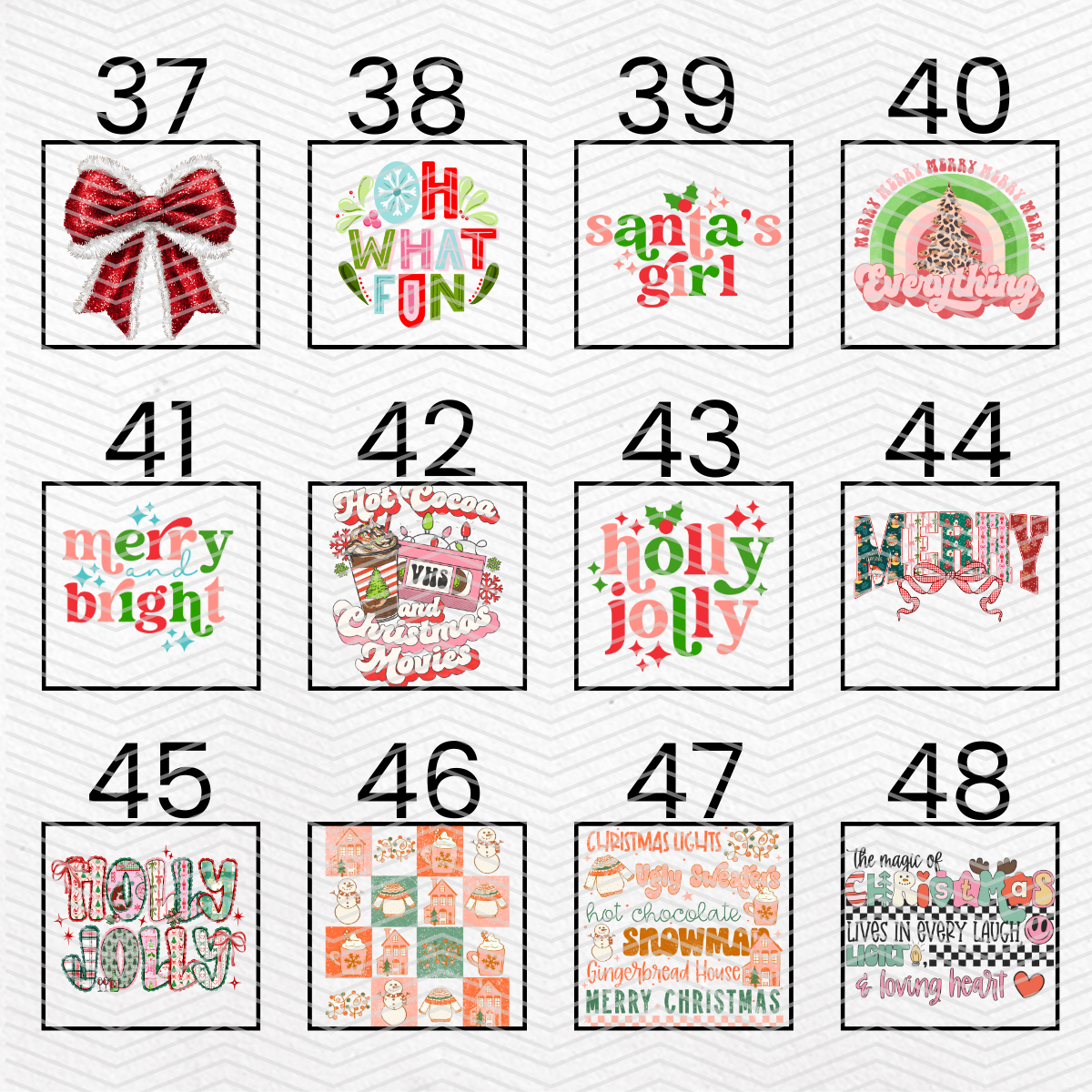 TRADITIONAL CHRISTMAS $2 Transfers - LIVE SALE ONLY Printed Transfers Unlimited Quantities Flat Rate Shipping $10 via UPS Final Sales No Returns or Exchanges